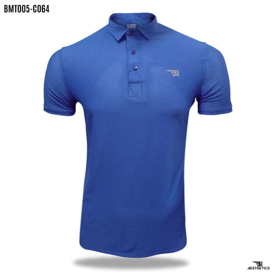royal blue polo collar t-shirt