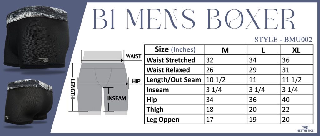 mens boxer size chart
