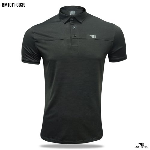 dark gray polo t-shirt
