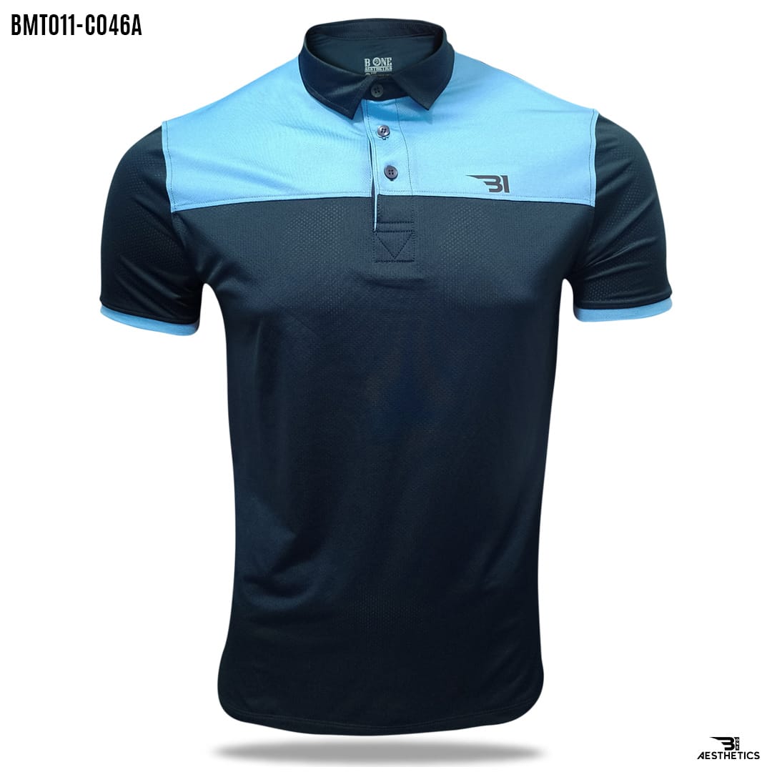 prussian blue polo t-shirt