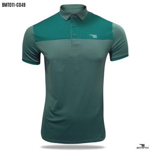 steel teal polo t-shirt