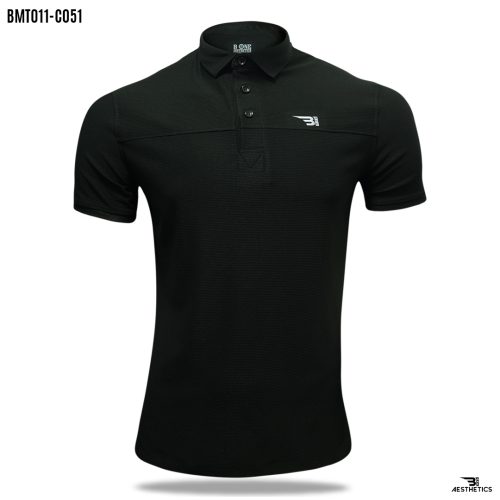 rich black polo t-shirt