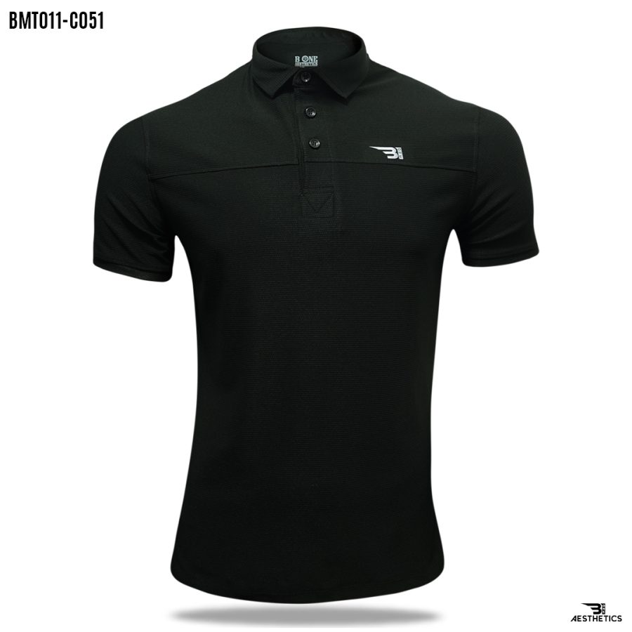 rich black polo t-shirt