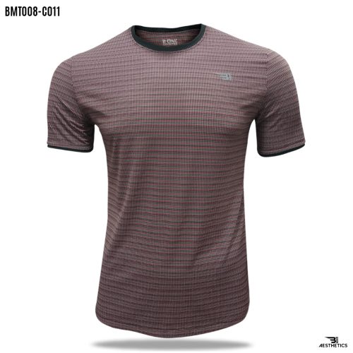 stripe pattern crew neck t-shirt