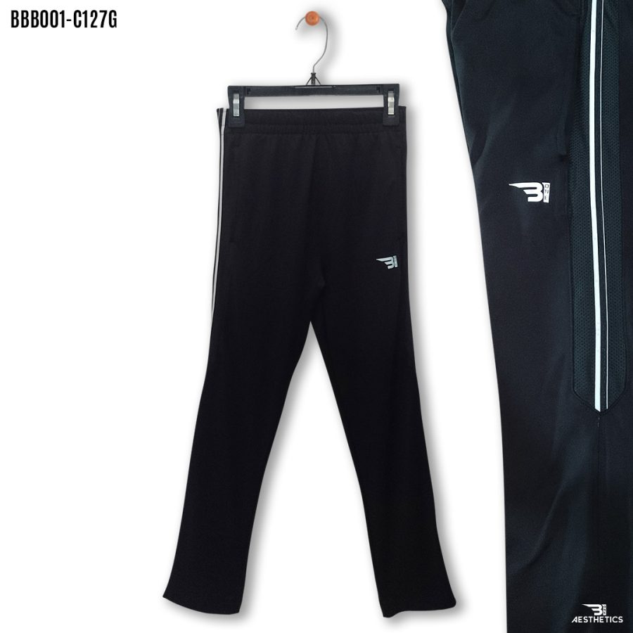 boys gray side stripe track bottoms