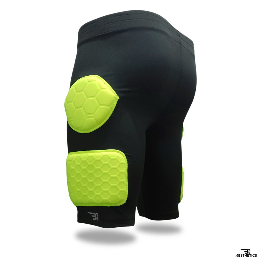 lime green rugby protective shorts