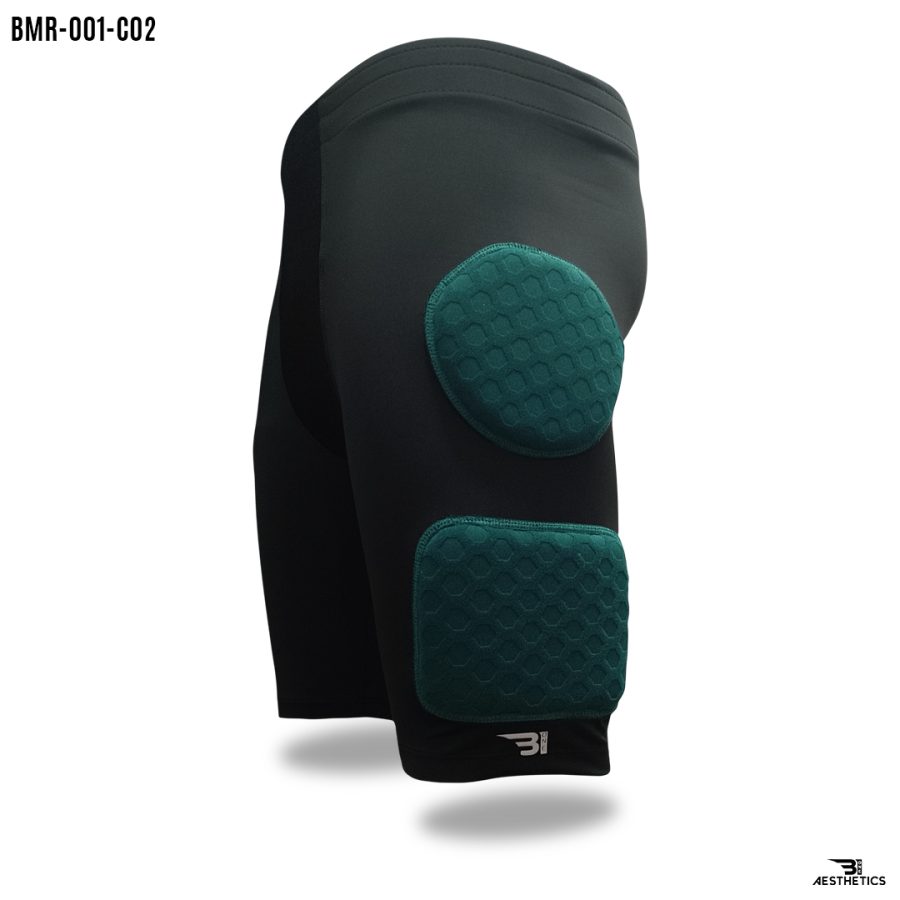 jungle green rugby protective shorts