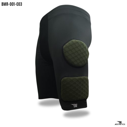 army green rugby protective shorts