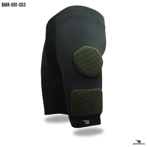 army green rugby protective shorts