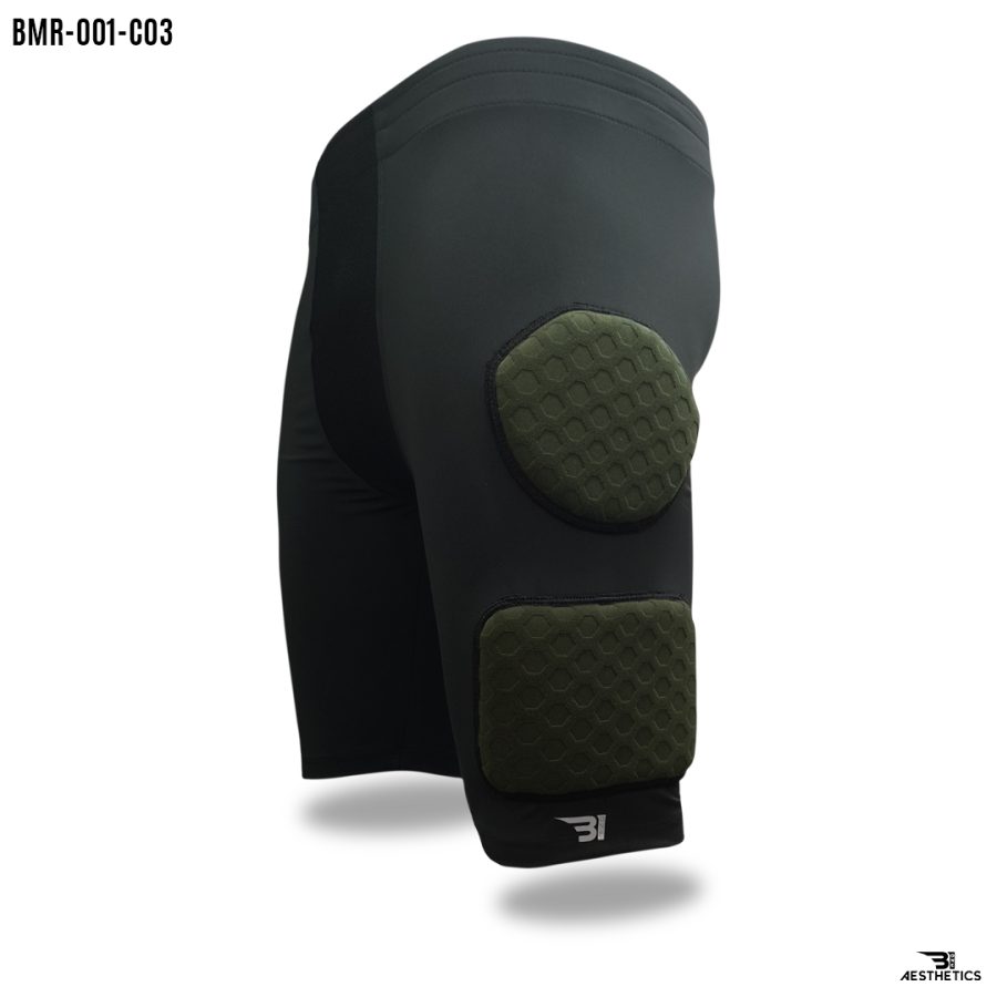 army green rugby protective shorts
