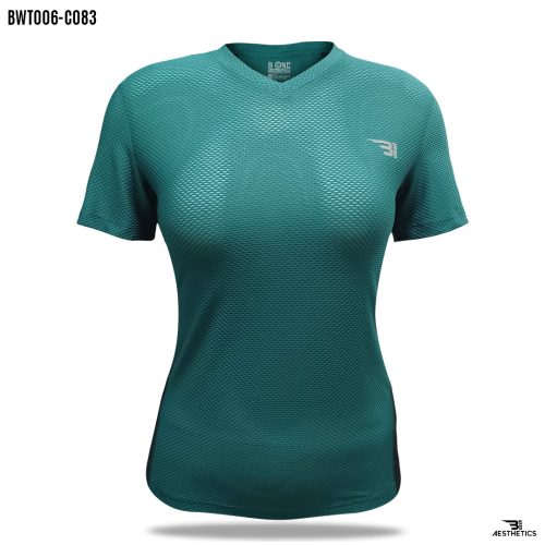 side contrast green t-shirt
