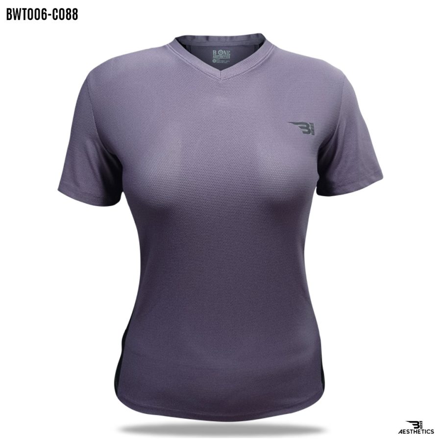 side contrast purple t-shirt