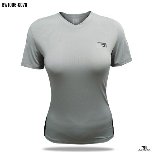 side contrast gray t-shirt