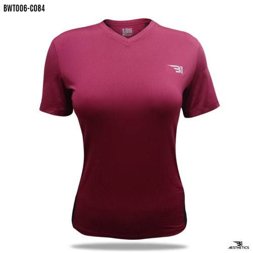 side contrast maroon t-shirt