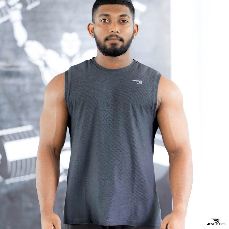 men's slate gray arm cut