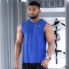 men's denim blue arm cut