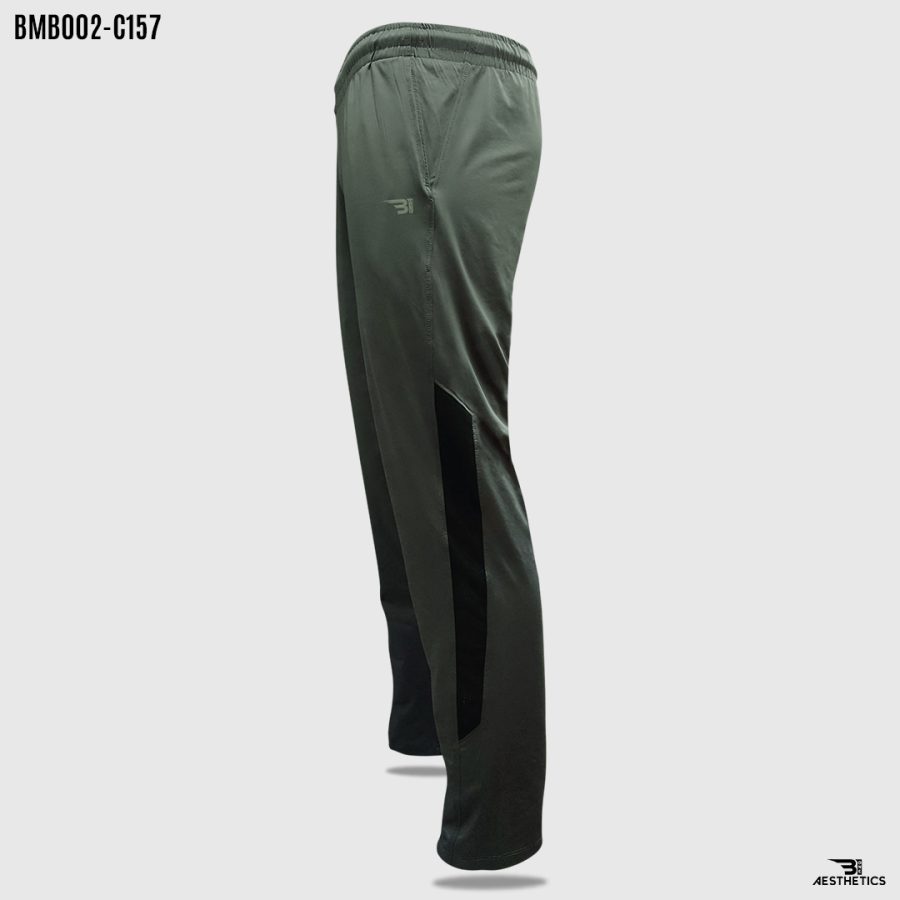 sweat-wicking iron gray track bottoms