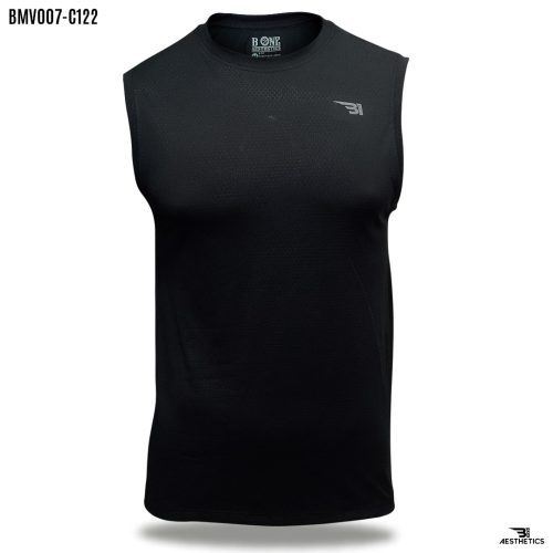 men's black hexagon pattern arm cut