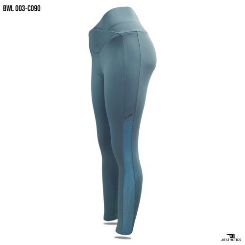 queen blue crossover high-waist mesh legging
