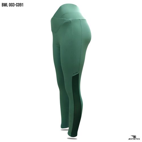 winter green crossover high-waist mesh legging
