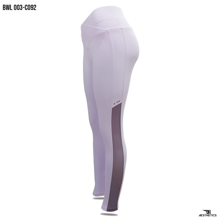 pastel purple crossover high-waist mesh legging