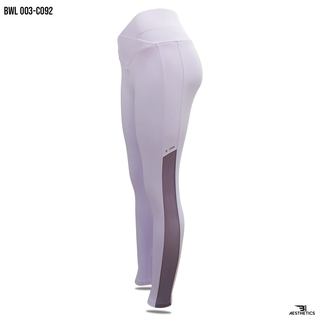 pastel purple crossover high-waist mesh legging