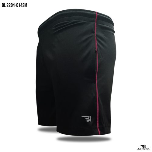 magenta cord contrast black short