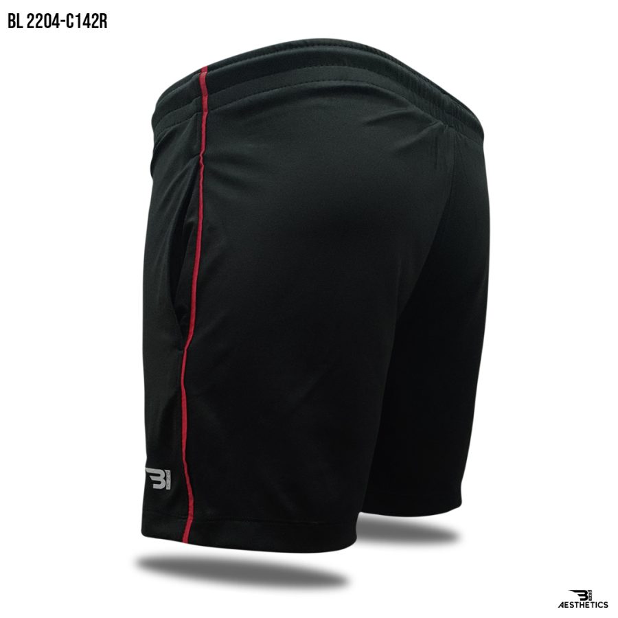 red cord contrast black short