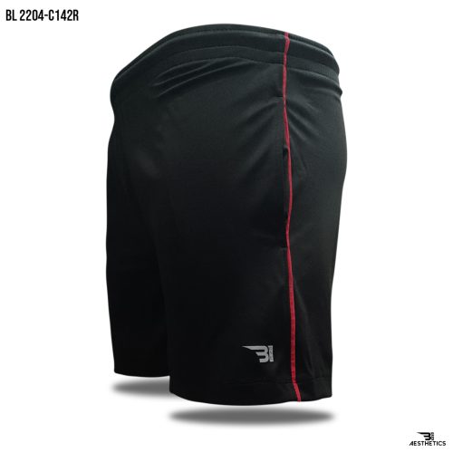 red cord contrast black short