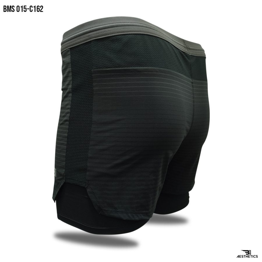 black and gray running short
