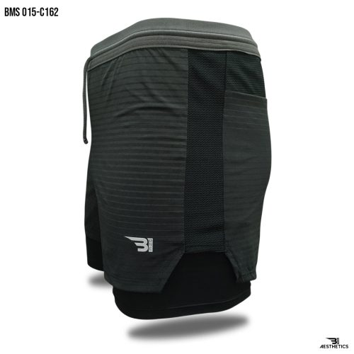 black and gray running short