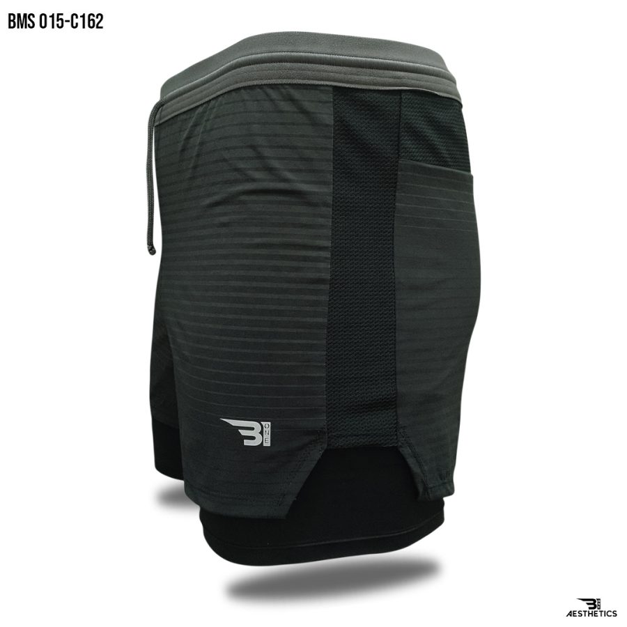 black and gray running short