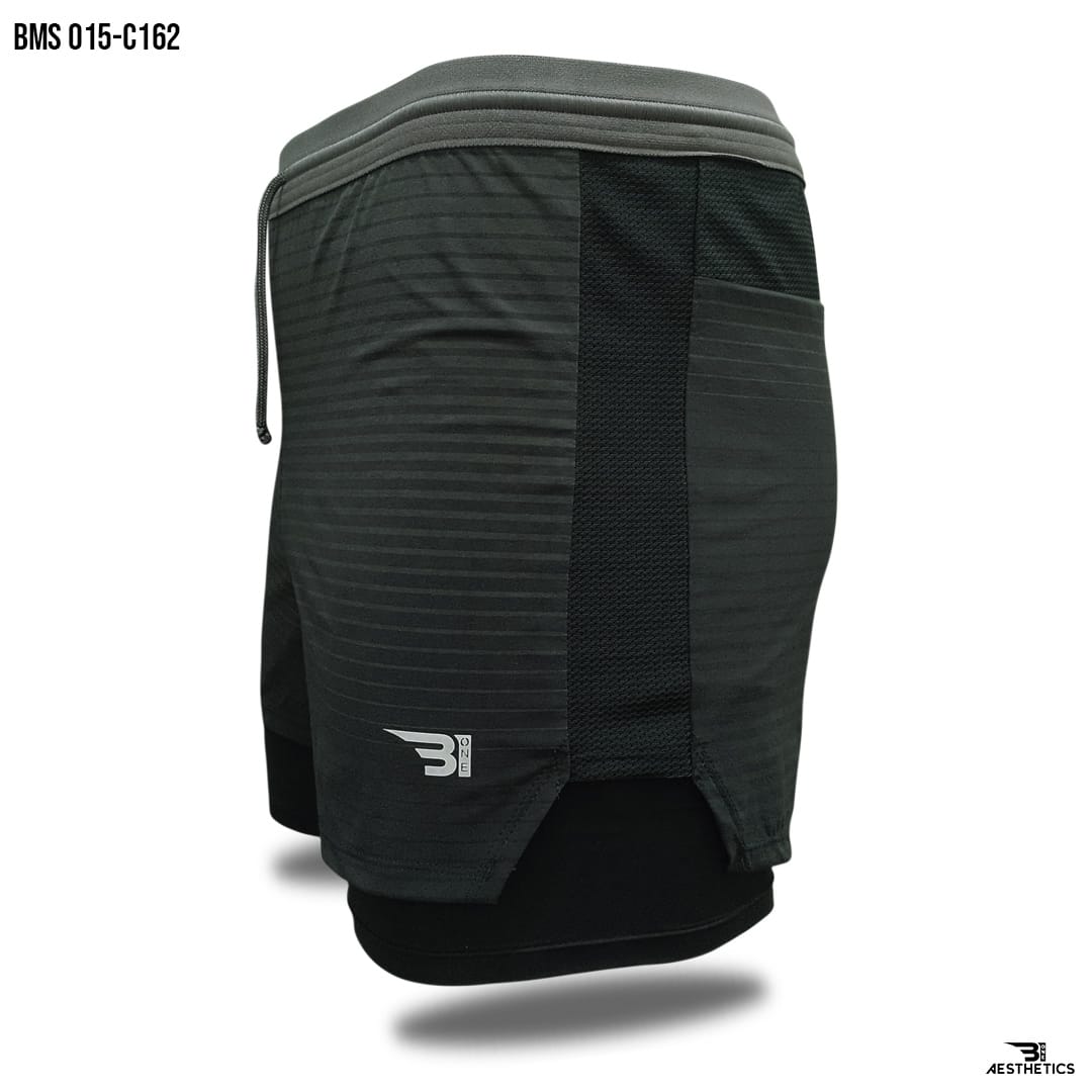 black and gray running short