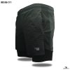 black and gray gym short with pockets