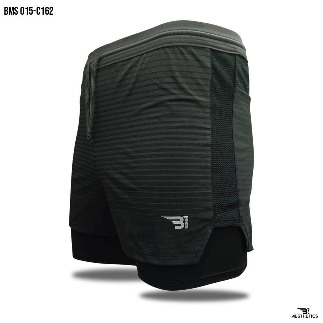 black and gray running short