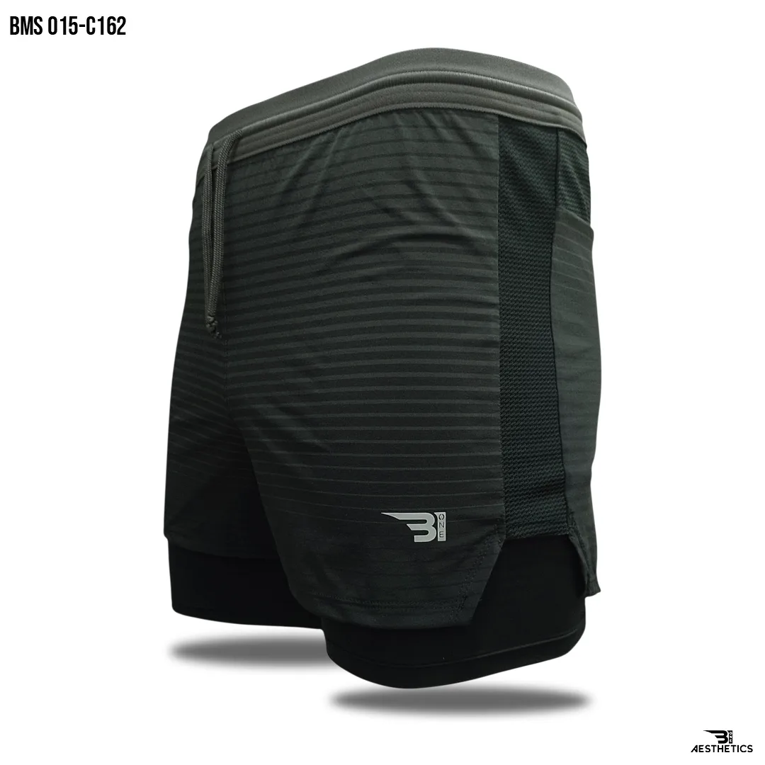 black and gray running short