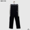 beige contrast full black kids track bottoms