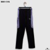 blue contrast full black kids track bottoms