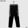 brown contrast full black kids track bottoms