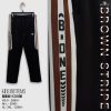 brown contrast full black kids track bottoms