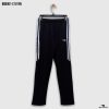 navy blue contrast full black kids track bottoms