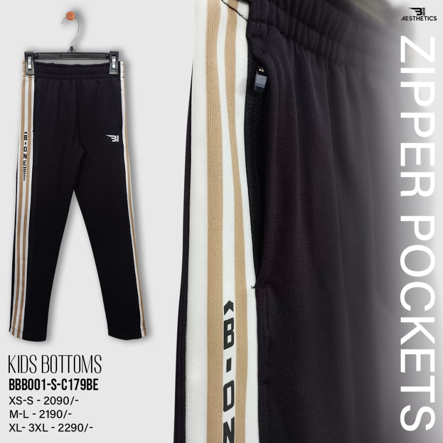 kids beige stripe black bottom