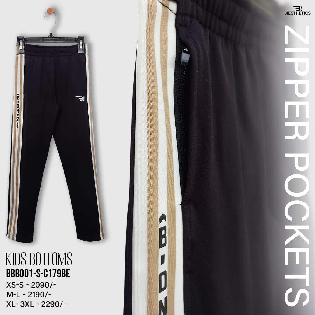 kids beige stripe black bottom