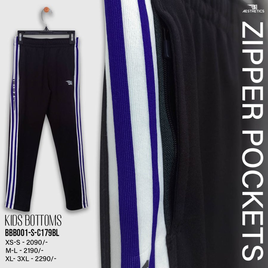 kids blue stripe black bottom
