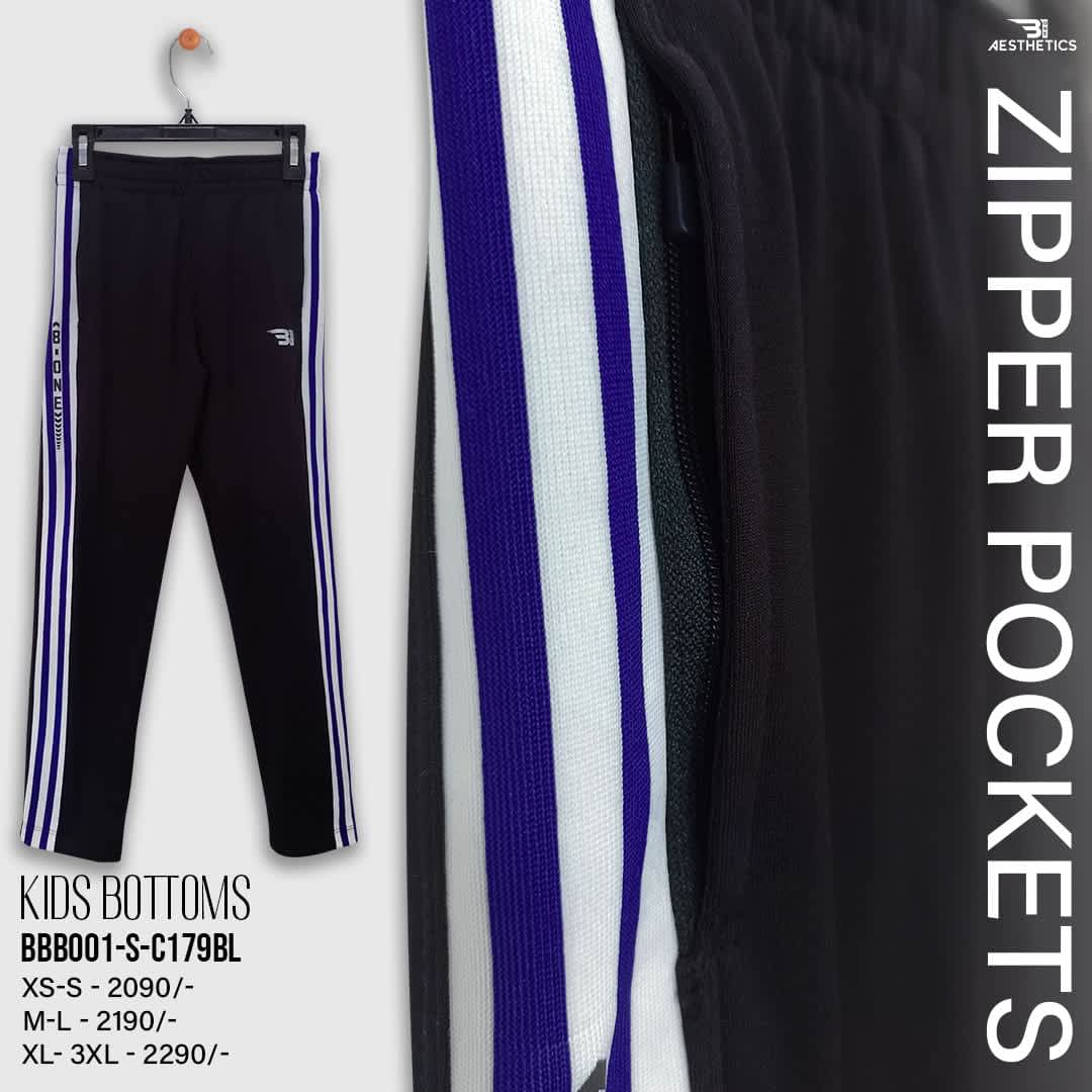 kids blue stripe black bottom
