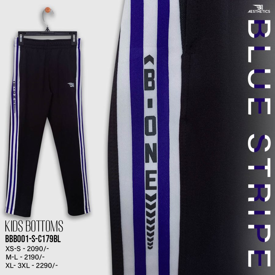 kids blue stripe black bottom