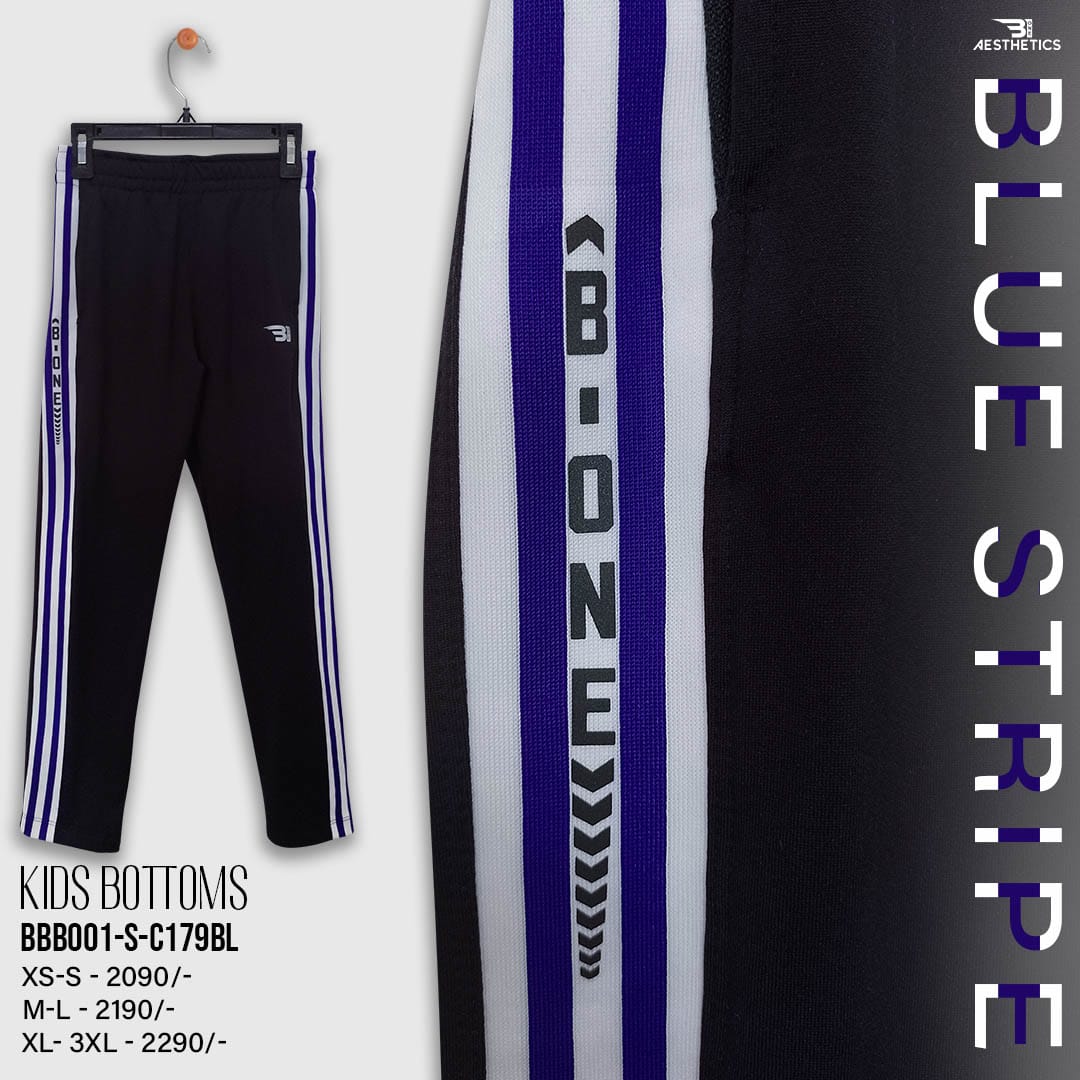 kids blue stripe black bottom