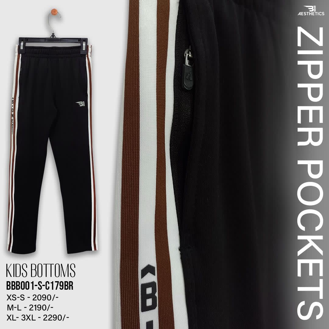 kids brown stripe black bottom