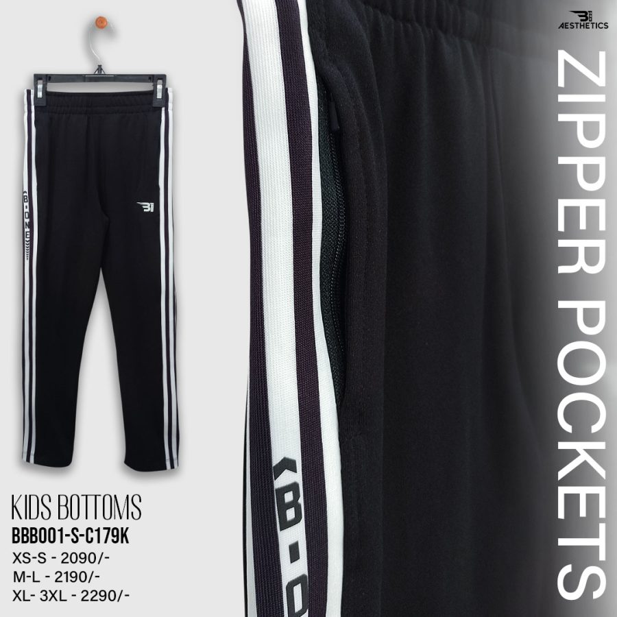 kids black stripe black bottom