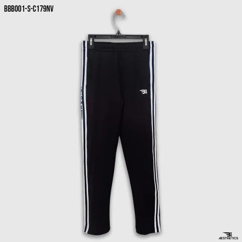 kids navy blue stripe black bottom